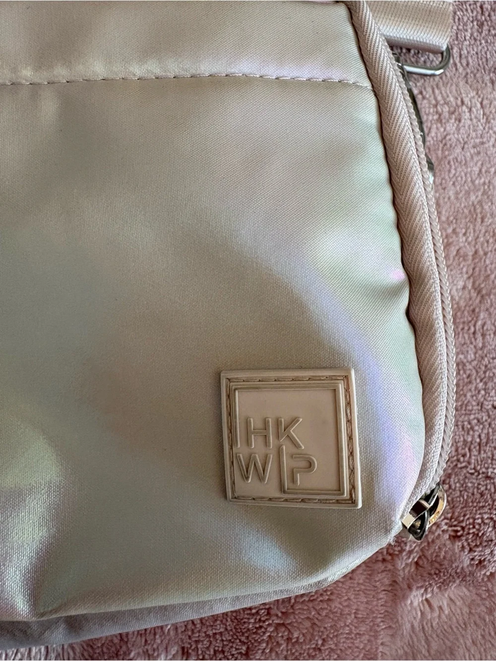 iHKWIP Iridescent Pearl Crossbody Bag Convertible Belt Bag